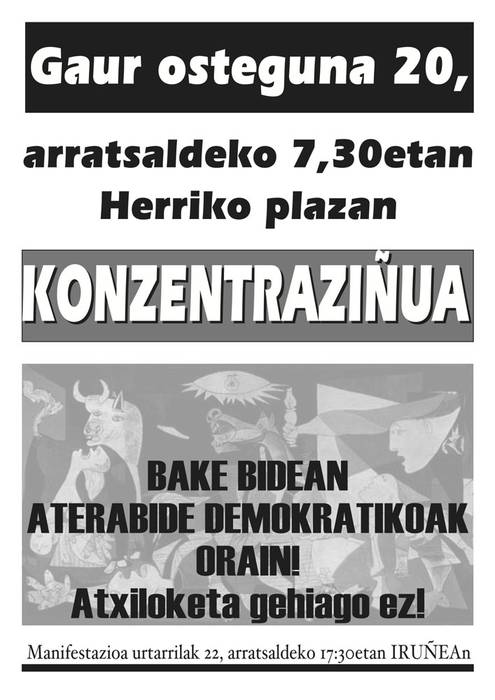 Elkarretaratzea deitu du Gernikako Akordioak gaurko
