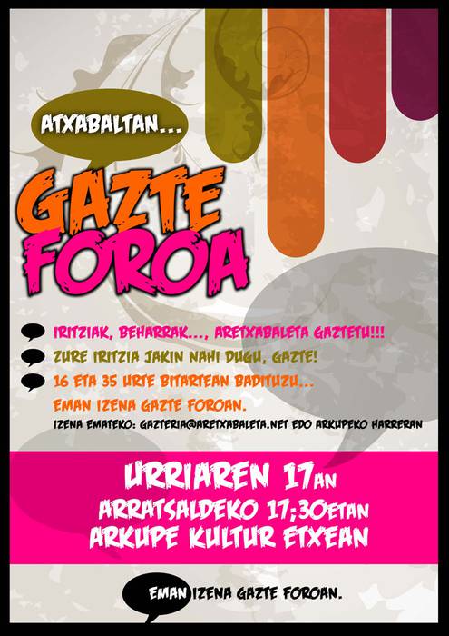 Gazte Foroa abian jartzeko batzarra egingo dute eguaztenean
