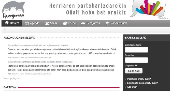 Herrijorran egitasmoaren webgunea abian du Oñatiko Udalak