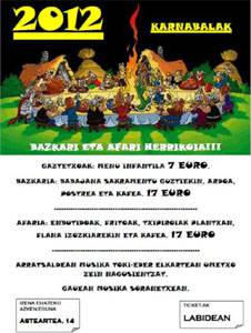 Herri bazkaria eta afaria izango dira Inauterietan