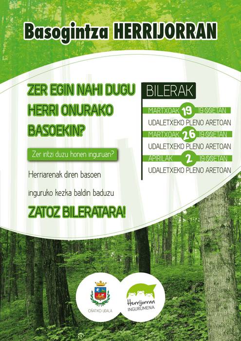 Herri onurako basoen inguruko hausnarketa bultzatzeko batzarrak
