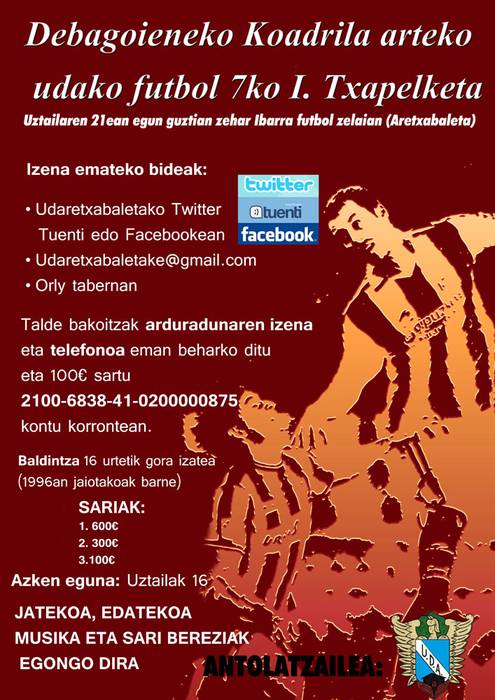 Debagoieneko koadrila arteko futbol 7 txapelketa antolatu du UDAk