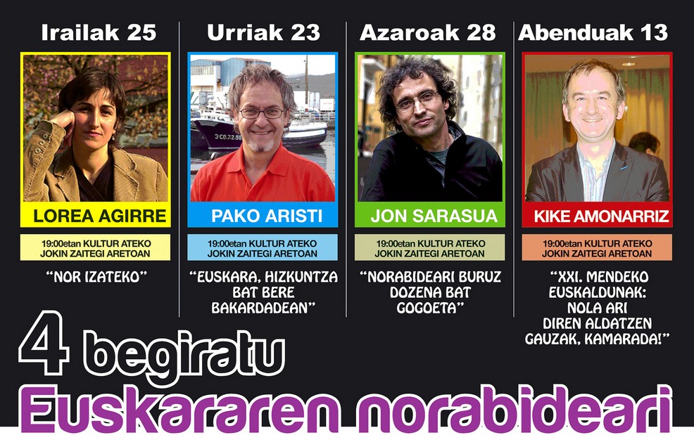 Lau begiratu euskararen norabideari buruz