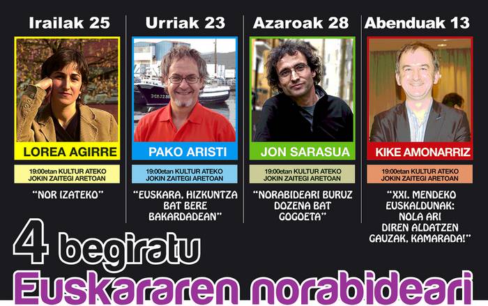 Lau begiratu euskararen norabideari buruz
