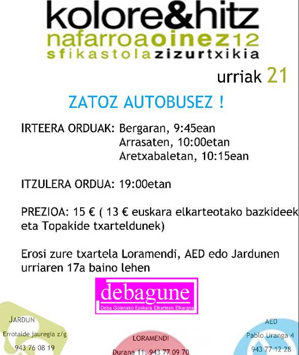 Nafarroa Oinez-era joateko autobuserako txartelak salgai