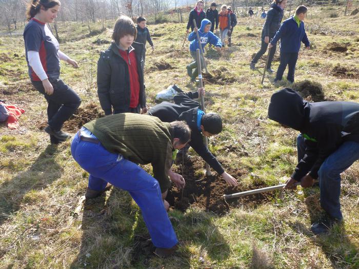 Basoen garrantziaz jabetu dira Aramaioko San Martin eskolako ikasleak