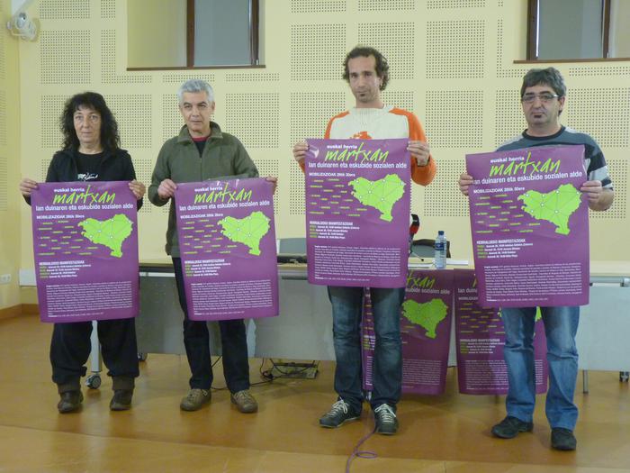 Lan duinaren eta eskubide sozialen aldeko martxa, gaurtik egubakoitzera arte