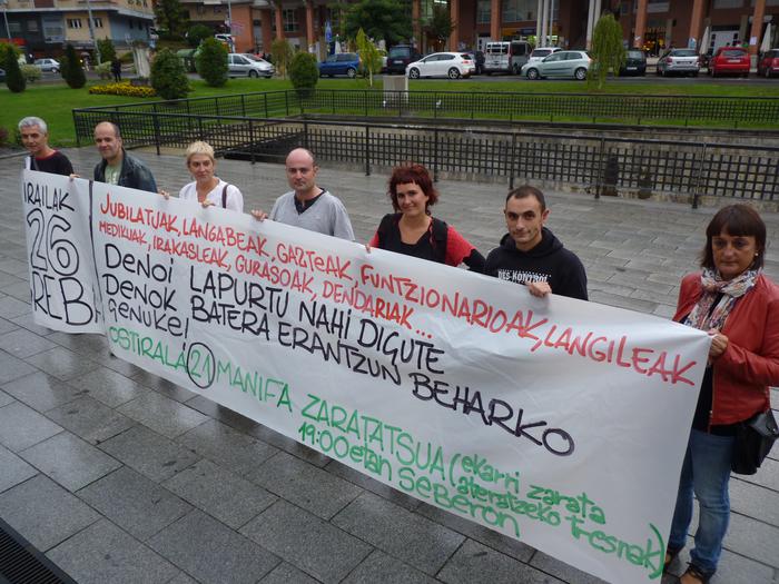 Arrasateko Greba Batzordea: "Interes pribatuetarako interes publikoetan murrizten dutelako, kalera irten behar gara"