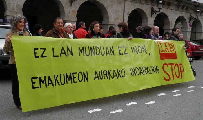 LAB sindikatuak Bergaran egin du elkarretaratzea