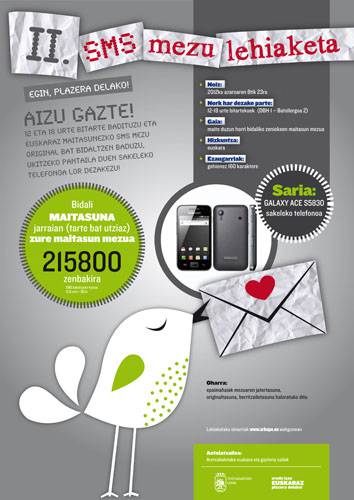 Maitasunezko SMS mezu lehiaketa deitu dute bigarrenez