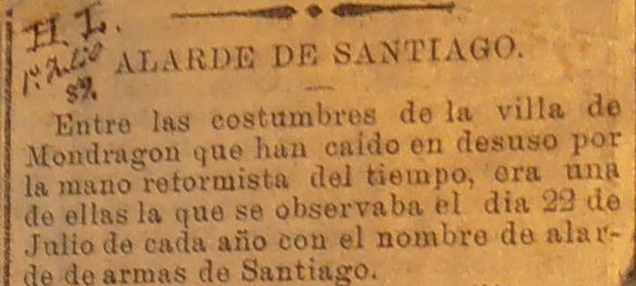 Santiago eguneko armen alardea, Arrasaten