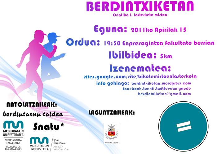 Bikote mistoen lehen lasterketa egingo dute Oñatin