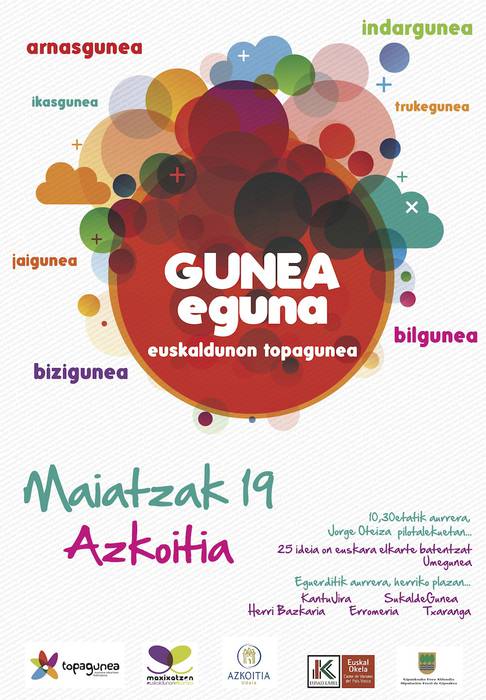Euskaldunen elkarteen Gunea Eguna ospatuko da zapatuan Azkoitian