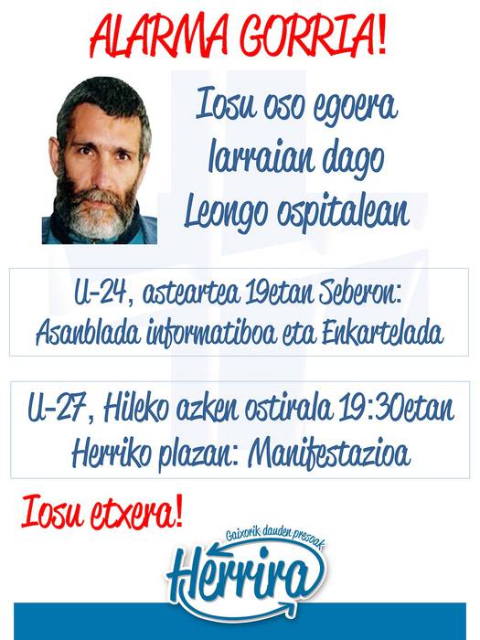 Josu Uribetxeberria presoa ospitalean 
