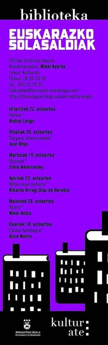 Aurrera jarraitzen dute literatur solasaldiek 2013an