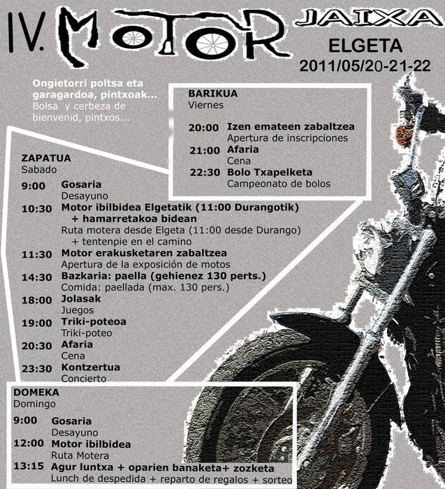 IV. Motor jaixa Elgetan