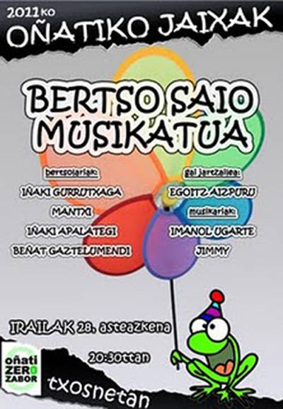 Oñatiko jaien hasieran bertso saio musikatua egingo dute Zero Zabor taldearen eskutik